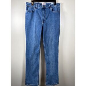 Wrangler Women High Rise True Straight Leg Jean Blue Medium Wash 16 Western Boho